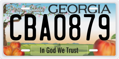 GA license plate CBA0879
