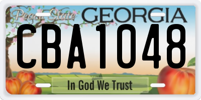 GA license plate CBA1048