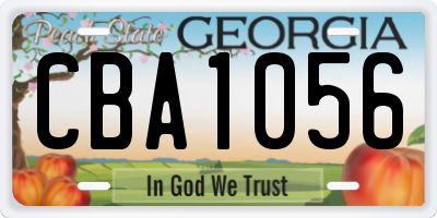 GA license plate CBA1056