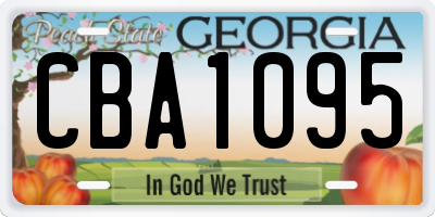 GA license plate CBA1095