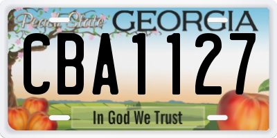 GA license plate CBA1127