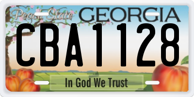 GA license plate CBA1128