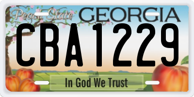 GA license plate CBA1229