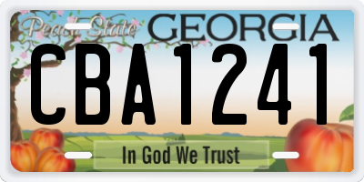 GA license plate CBA1241