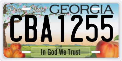 GA license plate CBA1255