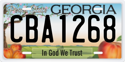 GA license plate CBA1268