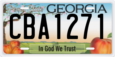 GA license plate CBA1271