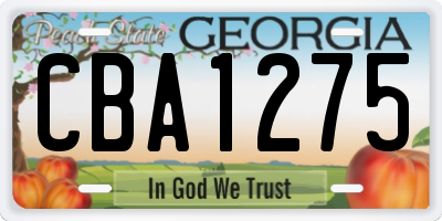 GA license plate CBA1275