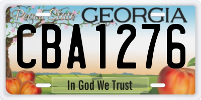 GA license plate CBA1276