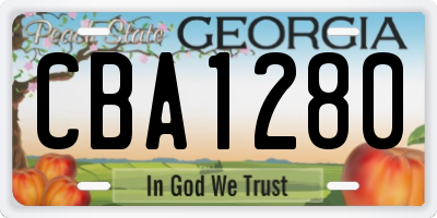 GA license plate CBA1280