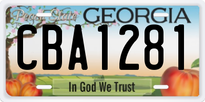 GA license plate CBA1281