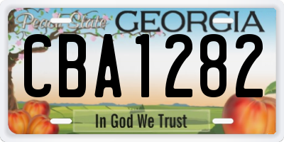GA license plate CBA1282