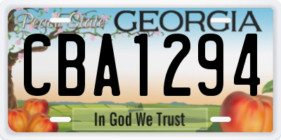 GA license plate CBA1294