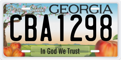 GA license plate CBA1298