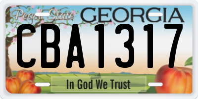GA license plate CBA1317