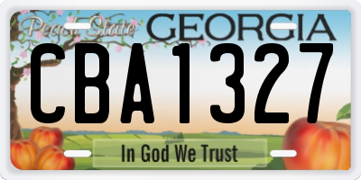 GA license plate CBA1327