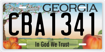 GA license plate CBA1341
