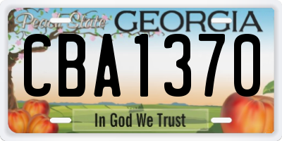 GA license plate CBA1370