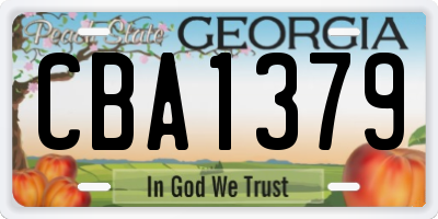 GA license plate CBA1379