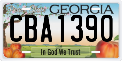 GA license plate CBA1390