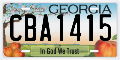 GA license plate CBA1415