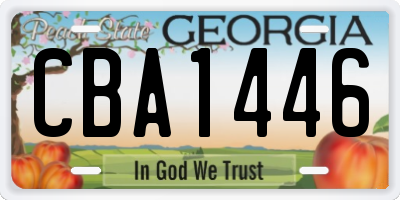 GA license plate CBA1446