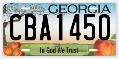 GA license plate CBA1450