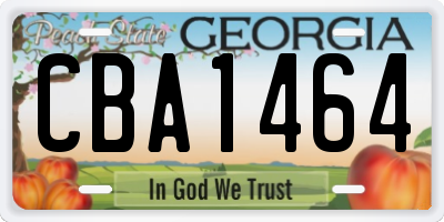 GA license plate CBA1464