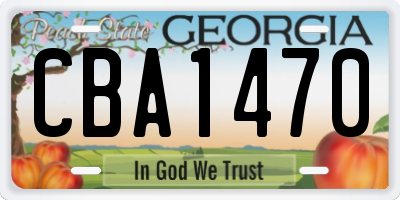 GA license plate CBA1470