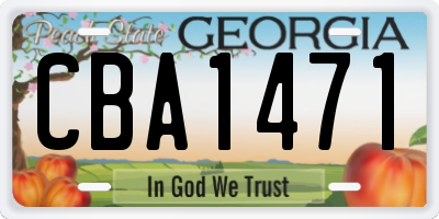 GA license plate CBA1471