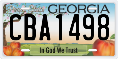 GA license plate CBA1498
