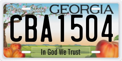 GA license plate CBA1504