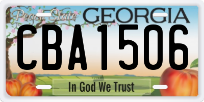 GA license plate CBA1506
