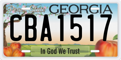 GA license plate CBA1517