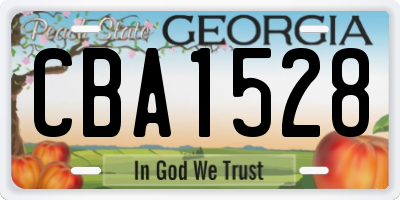 GA license plate CBA1528