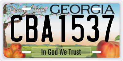 GA license plate CBA1537