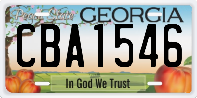 GA license plate CBA1546