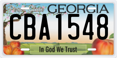 GA license plate CBA1548