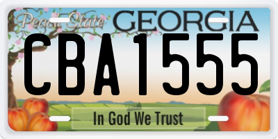 GA license plate CBA1555