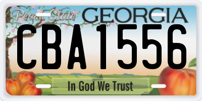 GA license plate CBA1556