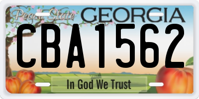 GA license plate CBA1562