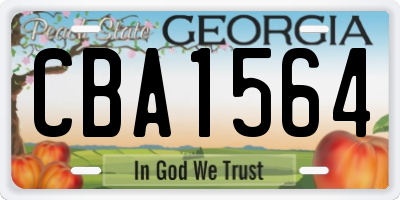 GA license plate CBA1564