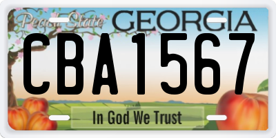 GA license plate CBA1567