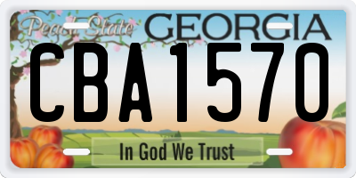GA license plate CBA1570
