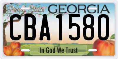 GA license plate CBA1580