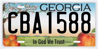 GA license plate CBA1588