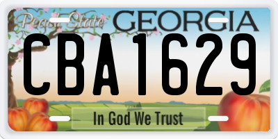 GA license plate CBA1629