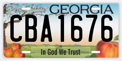 GA license plate CBA1676