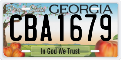 GA license plate CBA1679