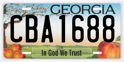 GA license plate CBA1688